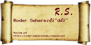 Roder Seherezádé névjegykártya